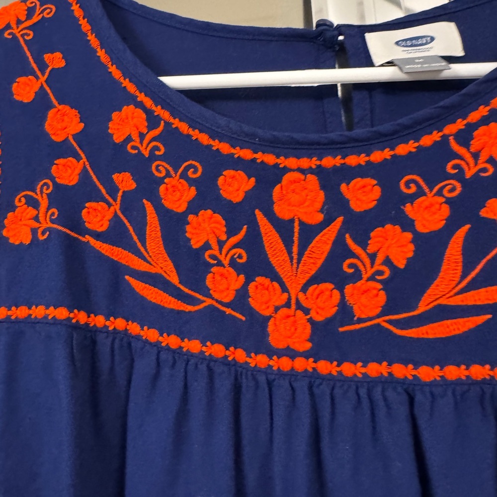Old Navy Dress with Blue and Orange Embroidery - Picture 3 of 4